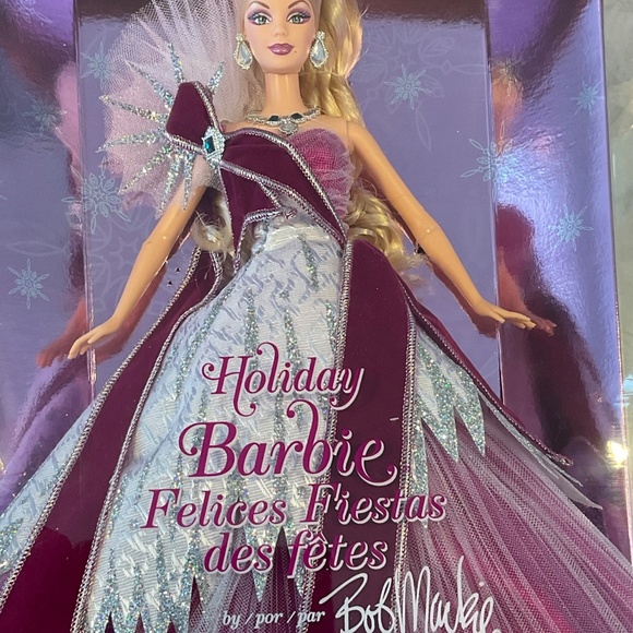 Holiday Barbie Doll by Bob Mackie 2005 NRFB Foreign Language Edition Rare - Picture 3 of 11
